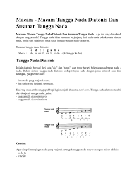 Indonesia memiliki banyak sekali lagu daerah yang unik. Macam Macam Tangga Nada Diatonis Dan