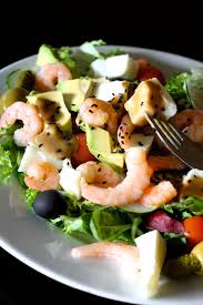 Salade Aux Crevettes Et Au Chevre Sauce Au Sesame Salade De Crevettes Salade Cuisine