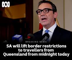 Queensland and western australia will further ease border restrictions for visitors from monday, according to updates from decisions made on sunday morning. Abc Adelaide Breaking South Australia Will Lift Border Facebook