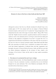 Pdf Elements Of A Theory Of The Firm In Adam Smith And John Stuart Mill