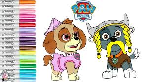 Colouring pages coloring books coloring sheets paw patrol halloween. Paw Patrol Coloring Book Page Halloween Skye Rocky Sprinkled Donuts Youtube