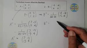 Tutorial Cara Menentukan Invers Matriks Ordo 2 X 2 Youtube