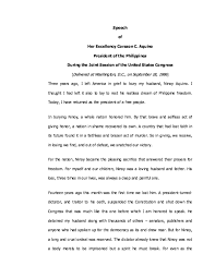 Corazon aquino before the u.s. Doc Research Speech Of Corazon Aquino Philippines Anne Mendoza Titong Academia Edu