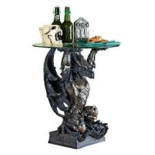 Hastings The Warrior Dragon Sculptural End Table In 2020 Mystic Dragon Dragon Decor Dragon Glass