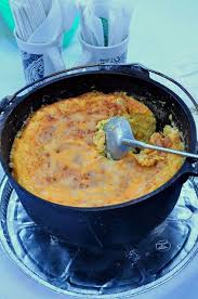 Dutch Oven Corn Casserole A Glampin Weekend Farmgirl Gourmet Dutch Oven Cooking Dutch Oven Recipes Cast Iron Dutch Oven Cooking