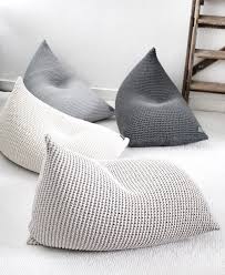 Knitted Bean Bag Chair Ecru Beanbag Chair Kids Bean Bag Etsy Bean Bag Chair Kids Bean Bag Chair Bean Bag Living Room