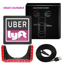Uber And Lyft Lights Rideshare Led Sign With Bright Lights Wireless Removable Usb Rechargeable Lithium Ion Battery Light Logo Window Signs Rid Rideshareaccessory