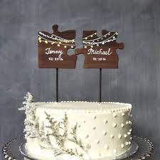 Wooden Wedding Cake Topper Puzzle Pieces Topper Mr Mrs Etsy In 2022 Diy Cake Topper Wedding Cake Toppers Diy Wedding Cake