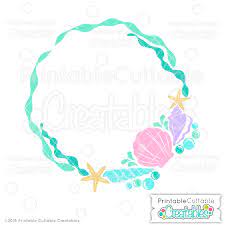 Download Beach Sea Shells Monogram Frame Svg File For Silhouette Cricut
