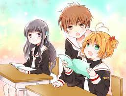 daidouji tomoyo li syaoran kinomoto sakura イラスト カワイイアニメ カードキャプターさくら