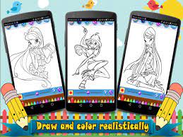 Free club bloom coloring clip dark general mathematics pages telling time worksheets kindergarten games negative integers examples decimal point winx. Coloring Book Winx Club For Android Apk Download