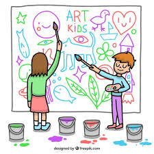 Image result for children doing a mural cartoon