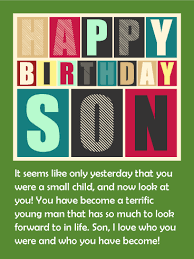 Funny Happy Birthday Wishes For A Young Man To A Terrific Man Happy Birthday Wishes Card For Son Birthday Greeting Cards By Davia Birthday Wishes For Son Birthday Messages For Son Birthday Cards For Son