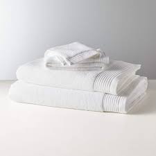 Love the way they dry us nicely and then dry quickly on the towel. Raven Bamboo White Bath Towels Cb2