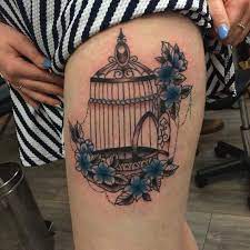 47 Delightful Bird Cage Tattoos That Will Absolutely Make Your Day Tattooblend Cage Tattoos Thigh Tattoos Women Birdcage Tattoo