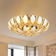 Flush mount crystal light are also available in elaborate chandelier designs and layered variants that are perfect for large spaces such as ballrooms. W Round Flush Ceiling Light Contemporary Crystal Flush Chandelier In Gold For Dining Room Hl563971 Buy At The Price Of 195 34 In Beautifulhalo Com Imall Com