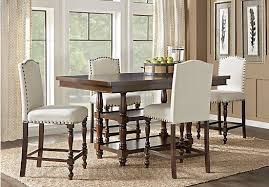 Stanton Cherry 5 Pc Counter Height Dining Room With Ivory Barstools Traditional 67 Farmhouse Dining Room Table Modern Farmhouse Dining Room Dining Room Suites
