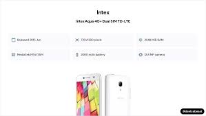 Intex Aqua 4G+ Dual SIM TD-LTE Image ...