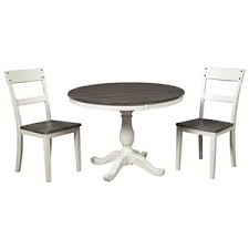 Find great deals on ebay for round kitchen table set. Signature Design By Ashley Nelling Farmhouse Two Tone 5 Piece Round Dining Table Set Royal Furniture Dining 5 Piece Sets
