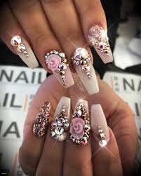 Inspirational Nail Design Studio Nail Designs Bling Rhinestone Nails Pretty Acrylic Nails