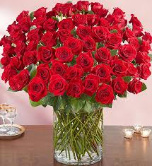 For all occasions · top quality roses · low prices guaranteed 100 Premium Long Stem Red Roses 1800flowers Com 163009