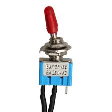 I bought a 2 pole 6 pin on/off/on toggle switch that's for dc power, (25a 12v) see here: 10x Spst Toggle Switch Wires On Off Metal Mini Small Automotive Boat Car Truck