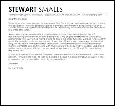 Office Coordinator Cover Letter Sample Cover Letter Templates Examples