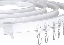 Heavy duty traverse curtain rod in white Neatiease Ceiling Curtain Track Curved Curtain Rail Flexible Curved Ceiling Track For Curtains Room Divider Rv Curtain Shower Curtai