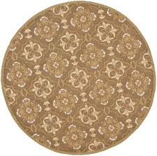 SAFAVIEH Chelsea Jamison Geometric Wool Area Rug, Brown/Green, 5'6" x 5'6"  Round