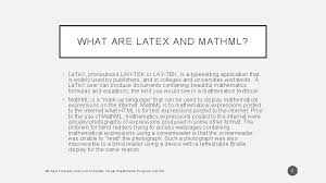 Ezmath provides an easy to learn notation for embedding mathematical expressions in. Latex And Mathml Mathematical Documents And Webpages For