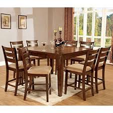 Counter height is great for dining or working at table while standing. Priscilla Mission Style Antique Oak Finish 9piece Counter Height Dining Set Ch Counter Height Dining Sets Solid Wood Dining Table Counter Height Table Sets