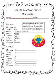Tails Of Third Grade Mnemonics Planets Activities Space Unit