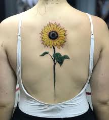 These are some of the most beautiful areas to place this type of tattoo because the design can be made very elaborate, and the lower back is a sensual place to put a flower tattoo. Spine Sunflower Tattoo 2 Kickass Things