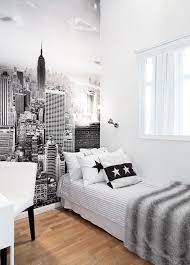 Bedroom, girls bedroom ideas for small rooms toddler modern teen bedrooms cheap ways to decorate. Black And White City Wall Art Small Bedroom Bedroom Design Room Design