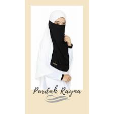 Eh, aku pakai niqab ke hari ni? Qibtiyyah Exclusive Half Purdah Half Niqab Rayna Shopee Singapore