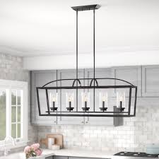 Images of lighting over kitchen islands. Wade Logan Skegness 5 Light Kitchen Island Linear Pendant Reviews Wayfair