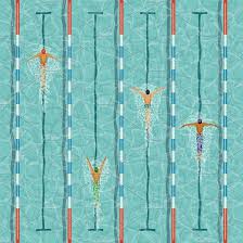 Swimmers In Swimming Pool Swimming Pool Art Pool Art Swimming Posters