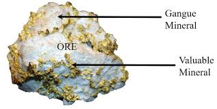 Ore structure (Gold ore). Valuable minerals are finely disseminated and intimately associated with gangue minerals. (Creative Commons Attribution 2.0 Generic courtesy picture of Mother Lode Gold Ore, Grass Valley)