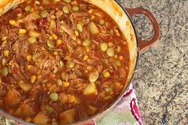 Maybe you would like to learn more about one of these? This Delicious Brunswick Stew Is Made With Chicken Thighs Some Diced Cooked Ham Or Pork And V Brunswick Stew Best Brunswick Stew Recipe Stew Recipes Crockpot