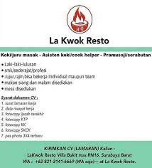 We did not find results for: Lowongan Kerja Surabaya Restoran Diutamakan Wanita Hugo Job Loker
