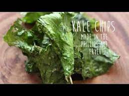 How To Make Kale Chips In The Phillips Air Fryer Phillips Air Fryer Kale Chip Recipes Air Fryer Recipes