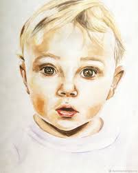 Portrait Of A Baby Buy Or Order In An Online Shop On Livemaster G00hhcom Moscow Child Watercolor Portraits Portrait Drawing Watercolor Portrait Tutorial