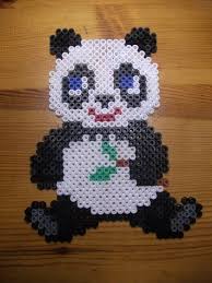 Panda En Perles Hama Perle Hama Modele Animaux Perles Hama Motifs Perles Hama