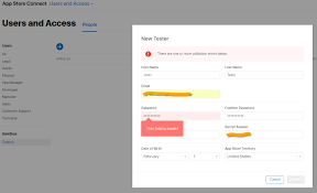 Apple App Store Connect New Tester Invalid Password Stack Overflow