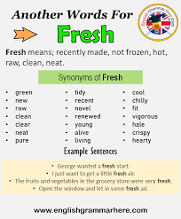 Another Word For Fresh What Is Another Synonym Word For Fresh English Grammar Here