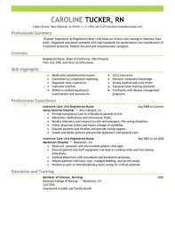 Best Intensive Care Unit Registered Nurse Resume Example