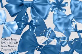 It is very versatile and can really pop on a card. 56 Blue Satin Bows And Ribbons Card Making Digital Images By Artinsider Thehungryjpeg Com