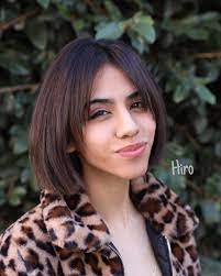 Brunette Blunt Bob With Textured Ends And Fringed Curtain Bangs The Latest Hairstyles For Men And Women 2020 Hairstyleology Short Hair With Bangs Short Hair Black Short Hair Styles