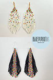 Rainbow Seed Bead Earring Designs Colorful Statement Earrings Diy Earrings Materials Beaded Jewelry Patterns Beading Jewelery