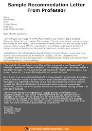 Recommendation Letter From Professor Letter Of Recommendation Lettering Reference Letter